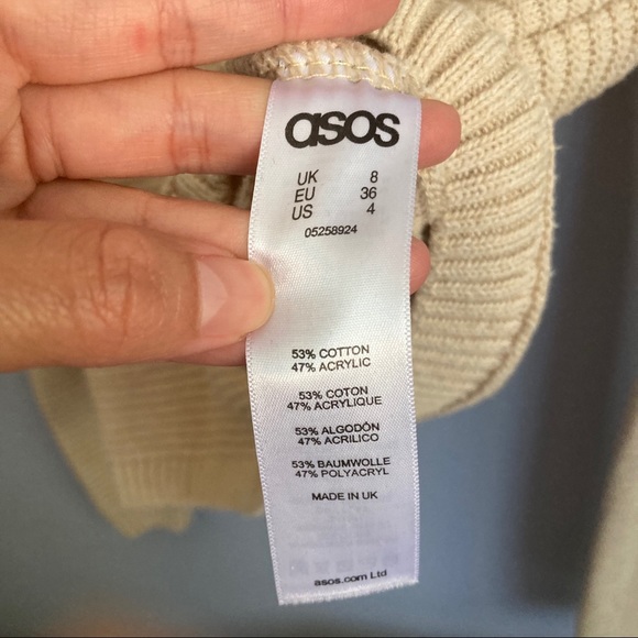 ASOS Cold Shoulder Open Sleeve Ribbed Sweater - Picture 5 of 6